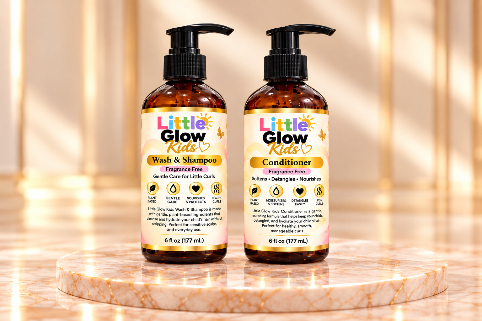 Little Glow Kids Wash & Shampoo and Conditioner, 177 mL
